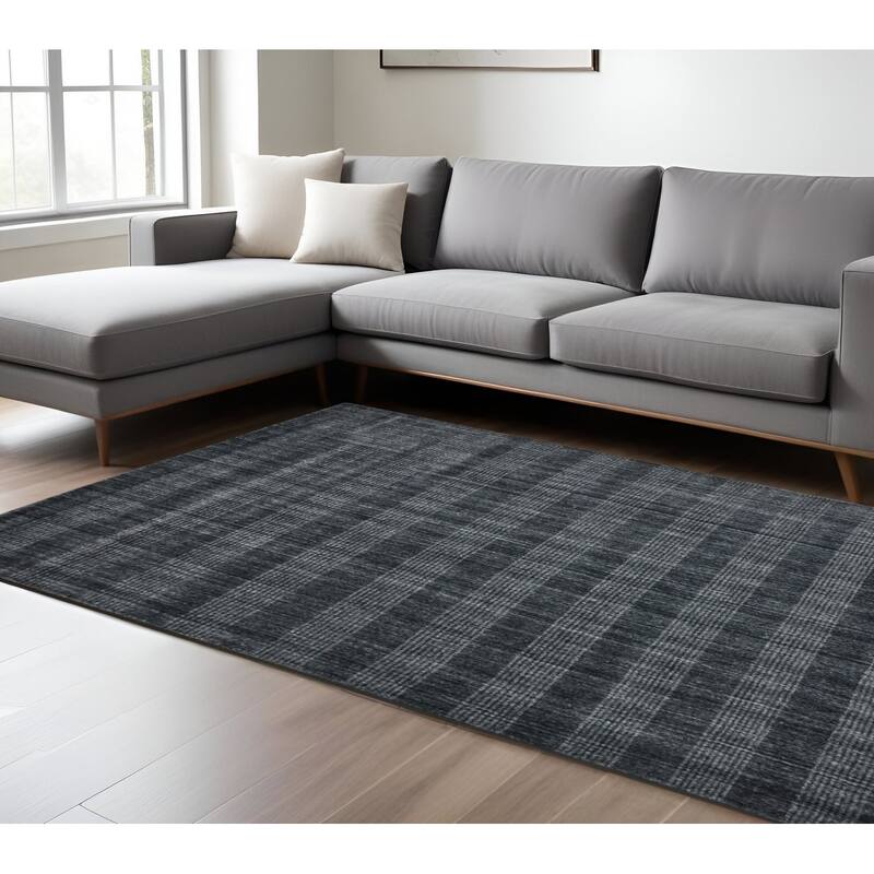 HomeRoots Plaid Transitional Rectangle Area Rug - 144.00 in. x 108.00 in.  x 0.35 in.