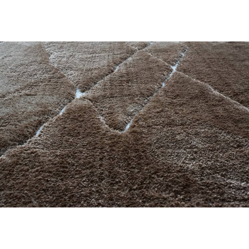 Nina Madison Brown, Copper, Rust and Ivory Recycled Polyester Area Rug - 9' x 12'