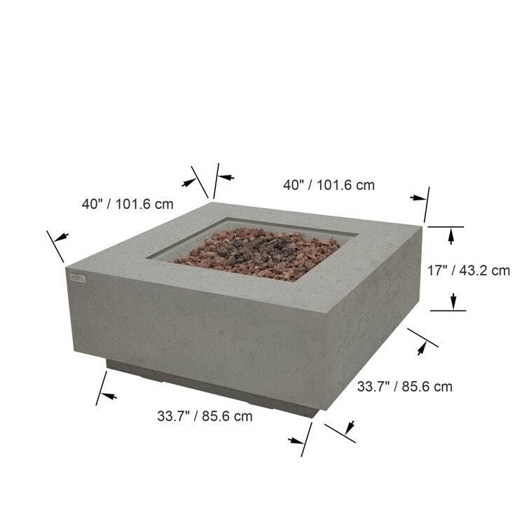 AMS Fireplace Brooklyn Travertine Fire Pit Bundle - 40" x 40" x 17"