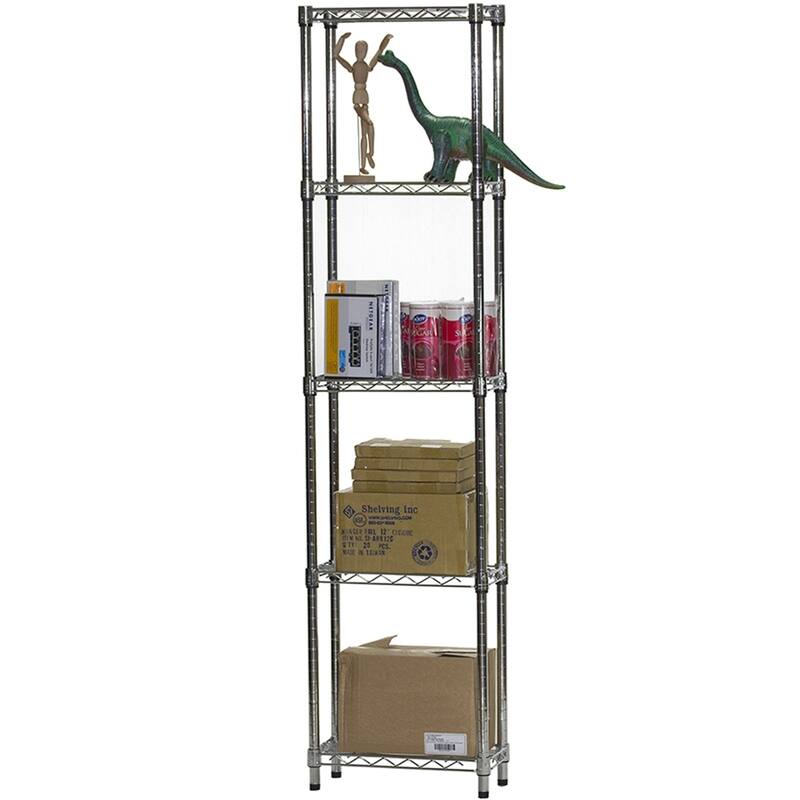 Shelving.com Chrome Wire Shelving with 5 Shelves - 8"d x 18"w