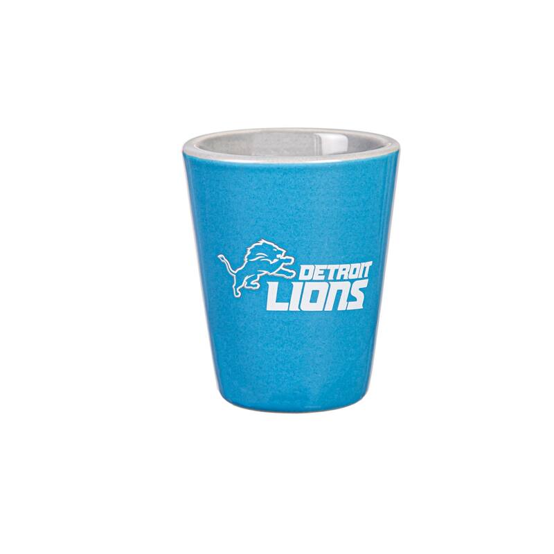 4-Piece Ceramic and Glass 2 oz. Shot Glass Set, Detroit Lions