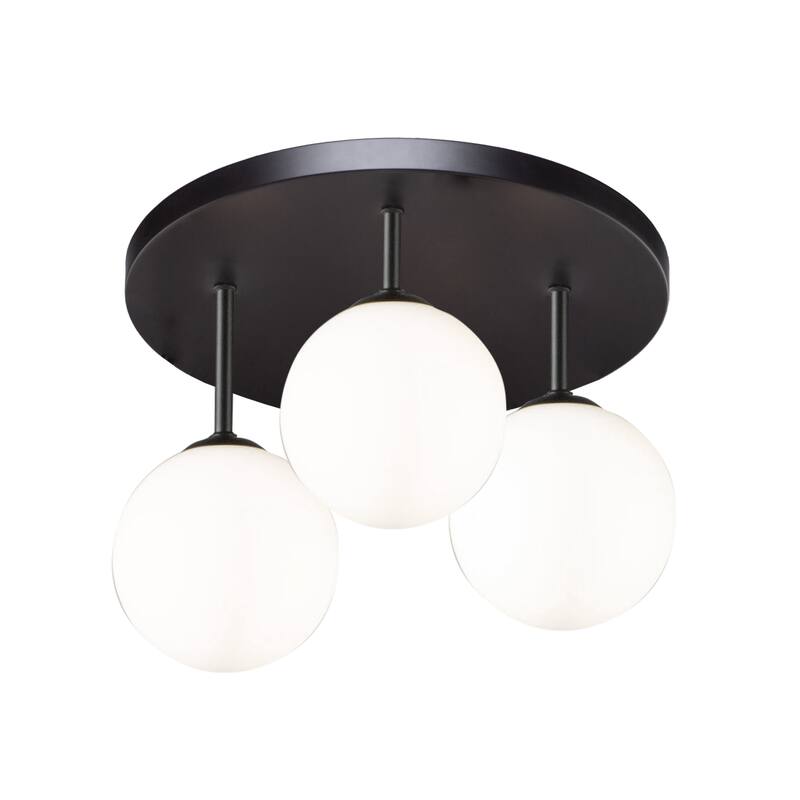 Artcraft Comet - 3-Light Flush Mount - Semi Matte Black - Semi Matte Black