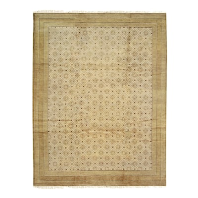Handmade Wool Beige Transitional All Over Ningxia Rug - 6' x 9'