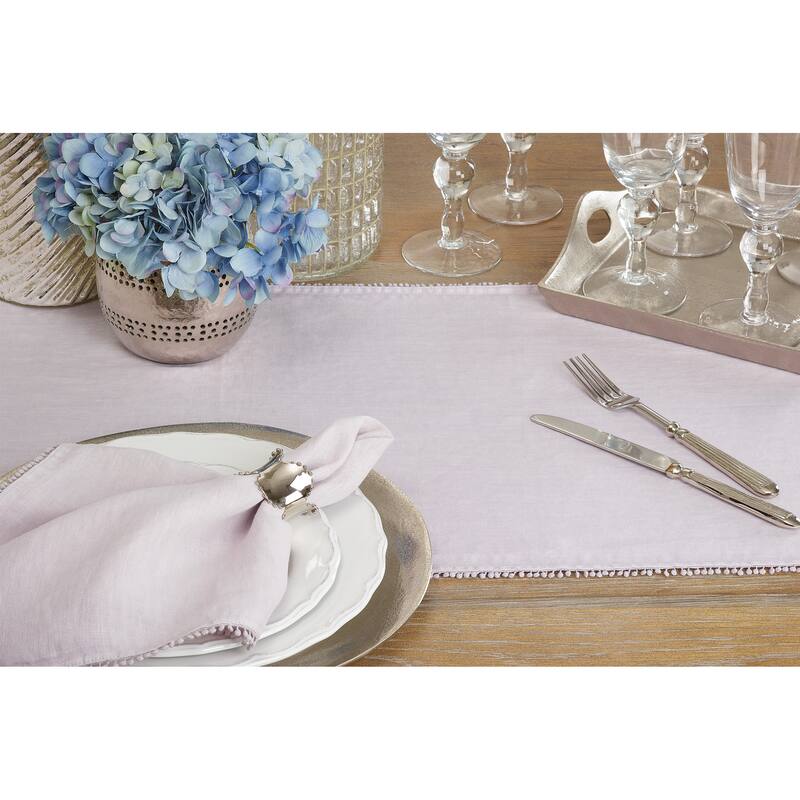 Table Runner With Pom Pom Design
