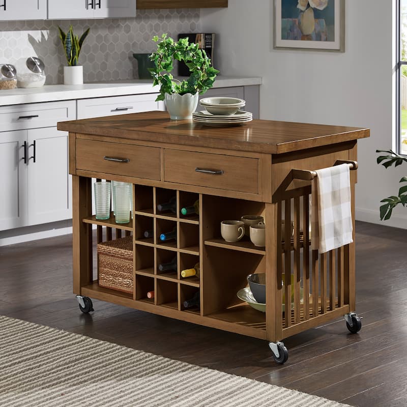 Eleanor Kitchen Island with Wine Rack by iNSPIRE Q Classic