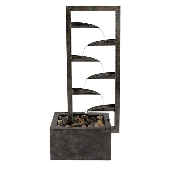 Shop 7 Tier Water Fountain Modern Decorative Concrete And Metal