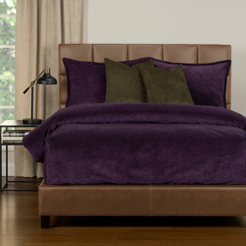 Mixology Padma 5 Piece Bed Cap Set with Sewn Corners - Aubergine - King