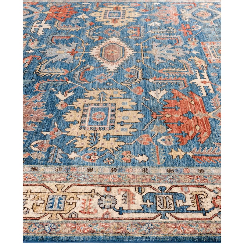 Serapi One-of-a-Kind Hand-Knotted Area Rug - Blue - 9' 1" x 11' 9"