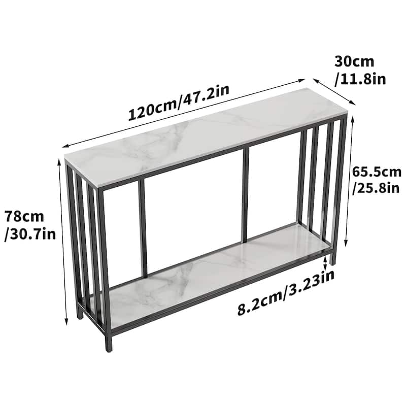 Heavy Duty Modern Narrow Industrial Console Table - 47.2" x 11.8" x 30.7"
