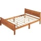 preview thumbnail 43 of 76, Classic Wood Platform Bed with Headboard and Footboard, Solid Wood Bed Frame, Easy to Assemble, No Box Spring Needed Oak - Full