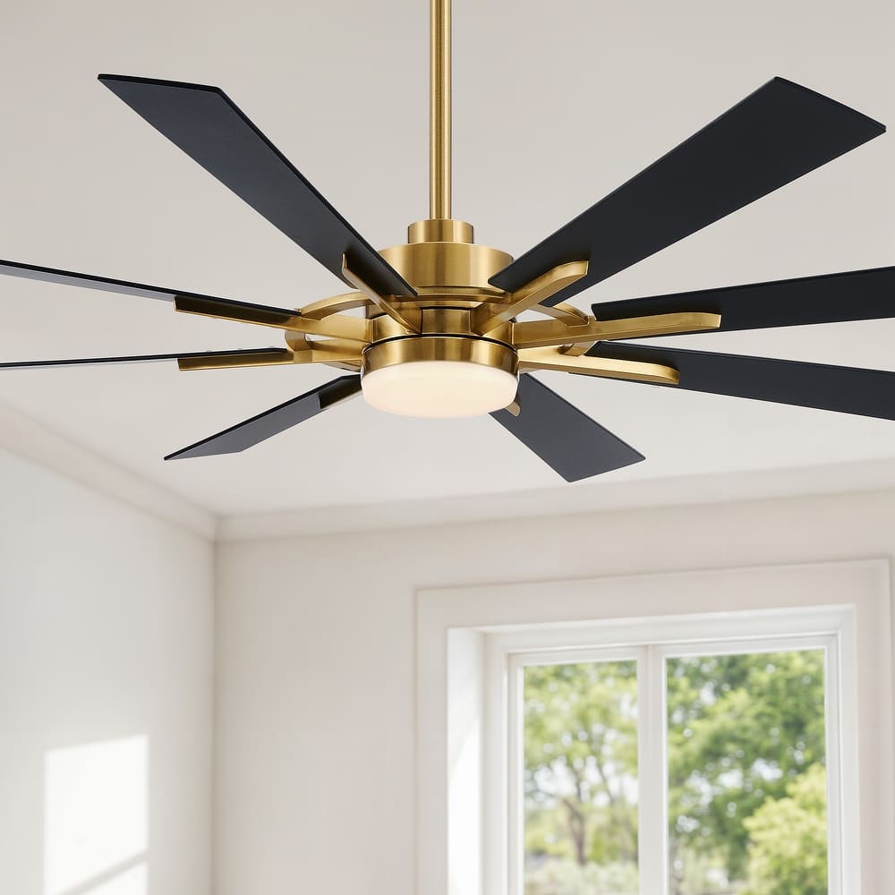 CO-Z 60'' 8-Blade Large Windmill Ceiling Fan with LED Lights and Remote for Living Room