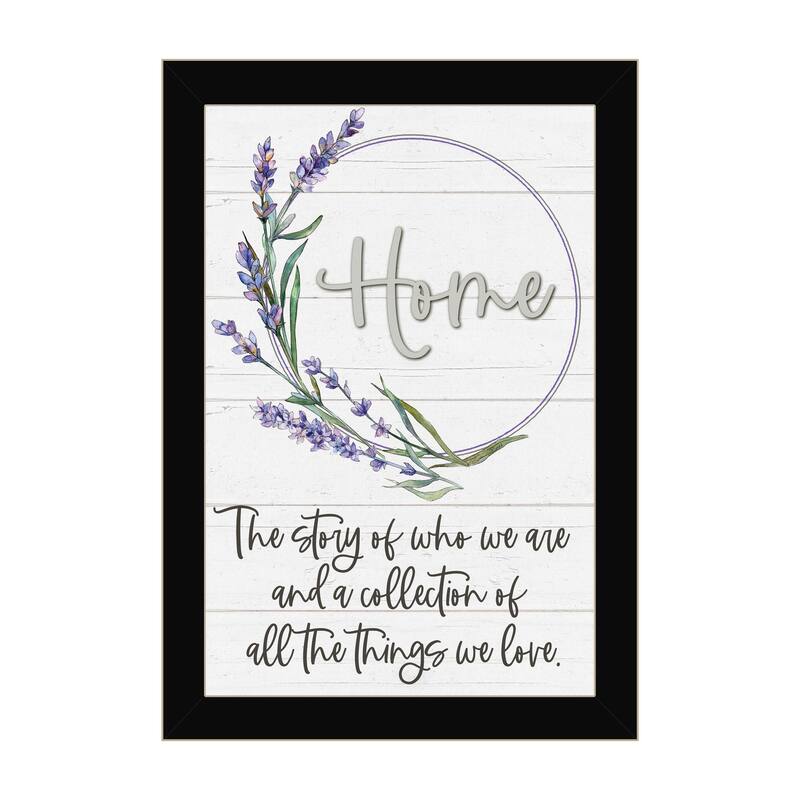 TrendyDecor4U Contemporary "Home a Circle of Love" Framed Print Wall Art - Black