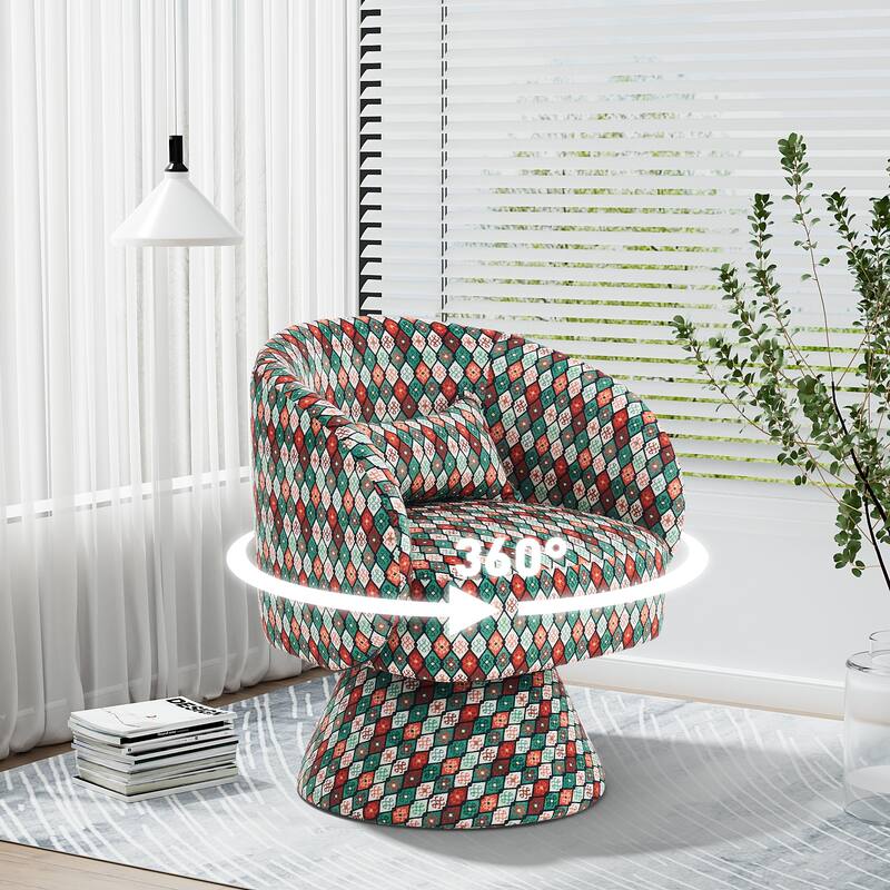 Ouyessir 360 Degree Swivel Cuddle Barrel Sofa Chairs