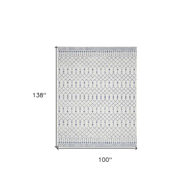 Cikoy Power Loomed Distressed Geometric Modern Non Skid Stain Resistant Area Rug By HomeRoots - 138' X '100' X '0.39