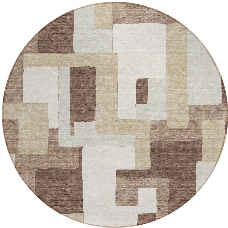 HomeRoots Geometric Transitional Rectangle Outdoor Rug