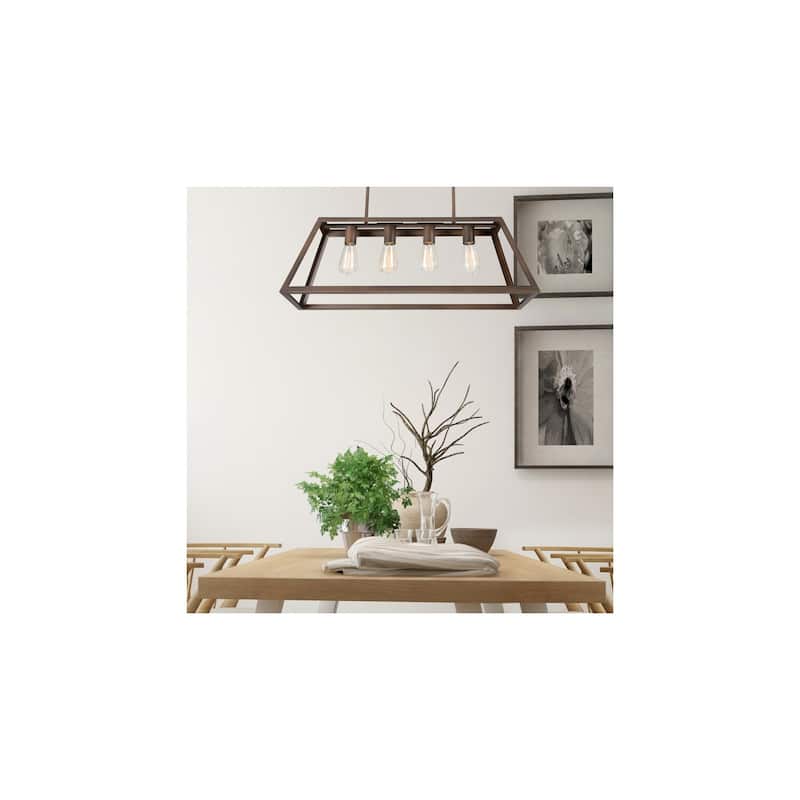 Gothic Chandelier 4-Light Bronze Finish Indoor Lighting Fixture 46" Height - 46