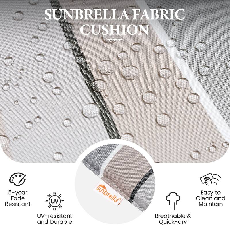 Outdoor Indoor Patio Aluminum Swivel Bar Stools Set with Sunbrella Cushions