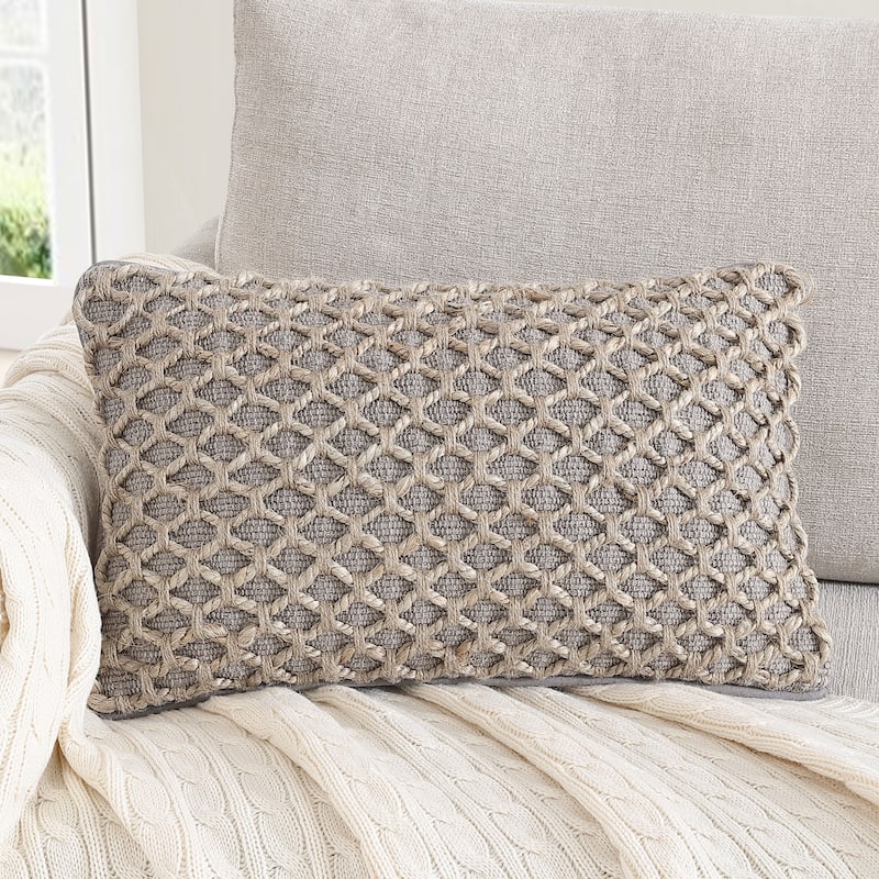 Boho Living Jada Braided Cotton/Jute Throw Pillow Covers