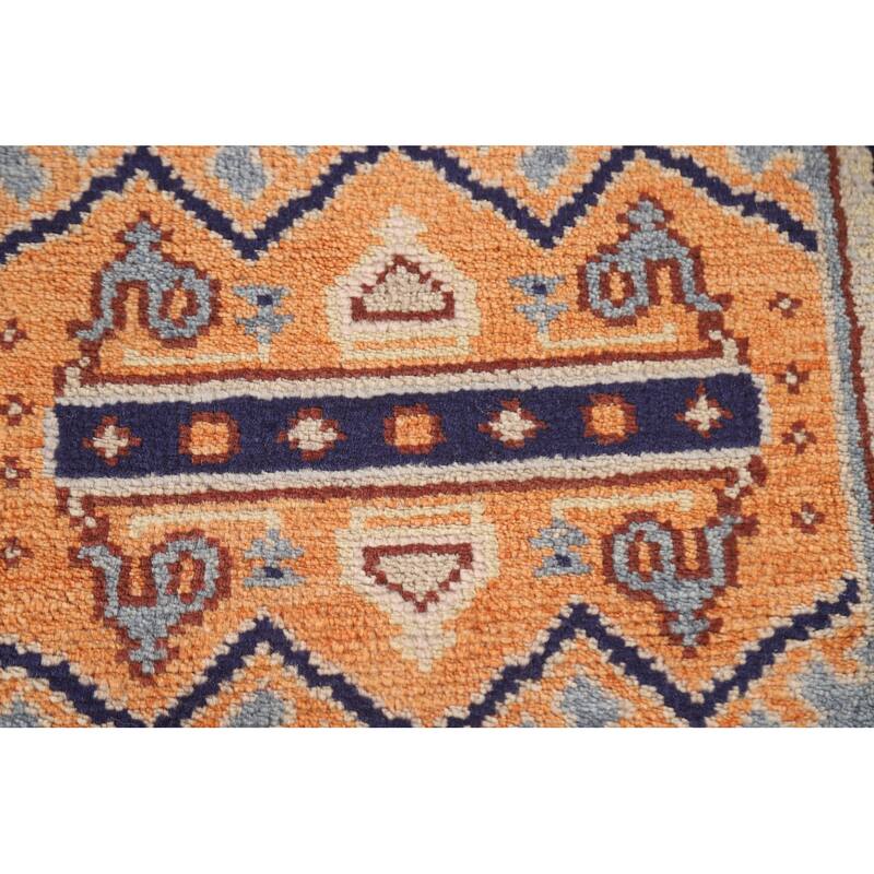 Geometric Orange Heriz Serapi Runner Rug Hand-knotted Wool Carpet - 2'8"x 7'11"
