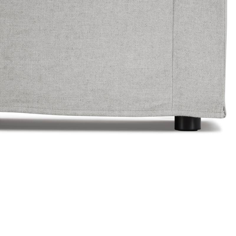 Furniture of America Caspian 3-Piece Light Grey FSC & OEKO TEX Linen Sofa Set with Feather Blend Cushions