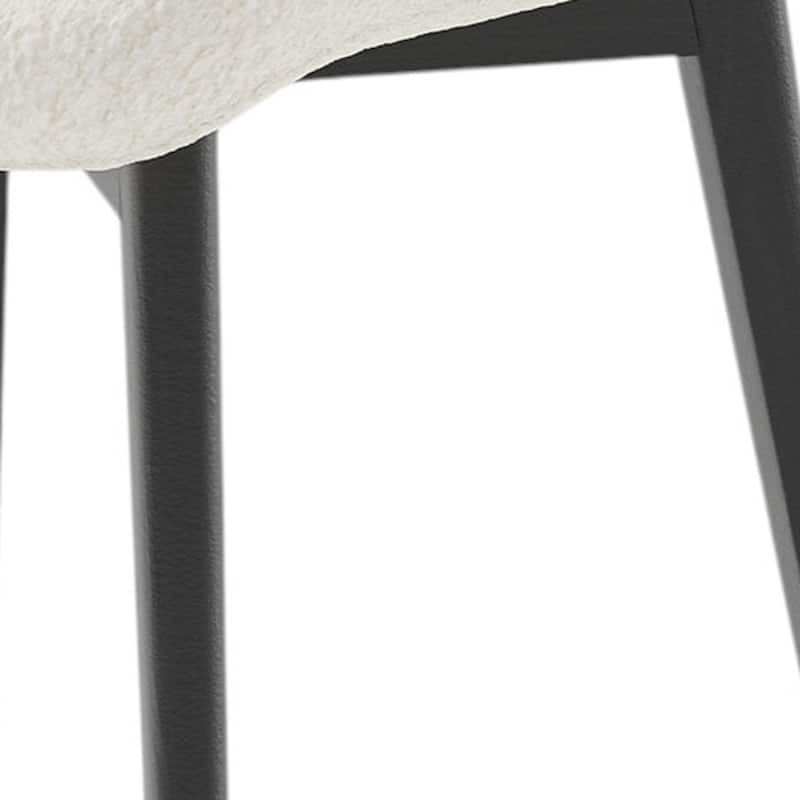 HomeRoots Set of Two White and Black Upholstered Boucle Dining Side Chairs - 23' X '32' X '18.5