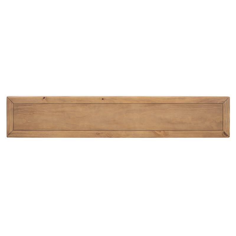 Retro Console Table with 4 Drawers and Open Shelf, perfect for Entryways, Living Rooms, and Hallways