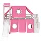 preview thumbnail 6 of 34, Twin Size Loft Bed with Storage Stairs, Tent & Tower, Solid Wood Castle-Inspired Kids Loft Bed Frame with Slide, Fence & Window