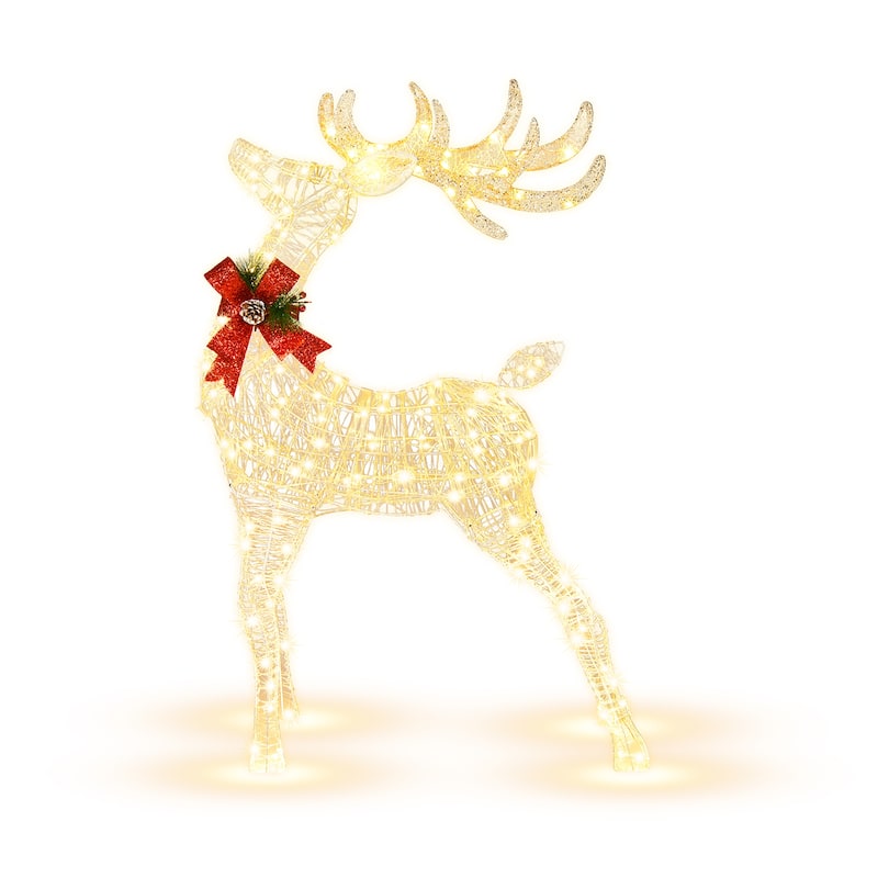 Lighted Christmas Reindeer Outdoor Christmas Decorations w LED Lights - LED Lights - overstock.com/bedbathandbeyond.com