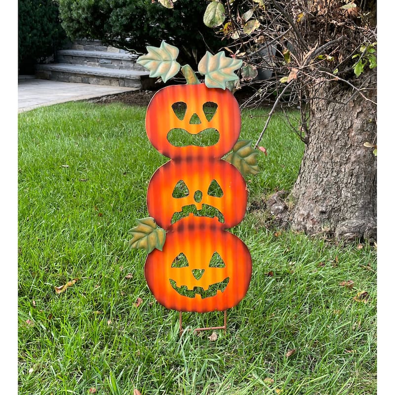 28" Metal Halloween Pumpkin Stake
