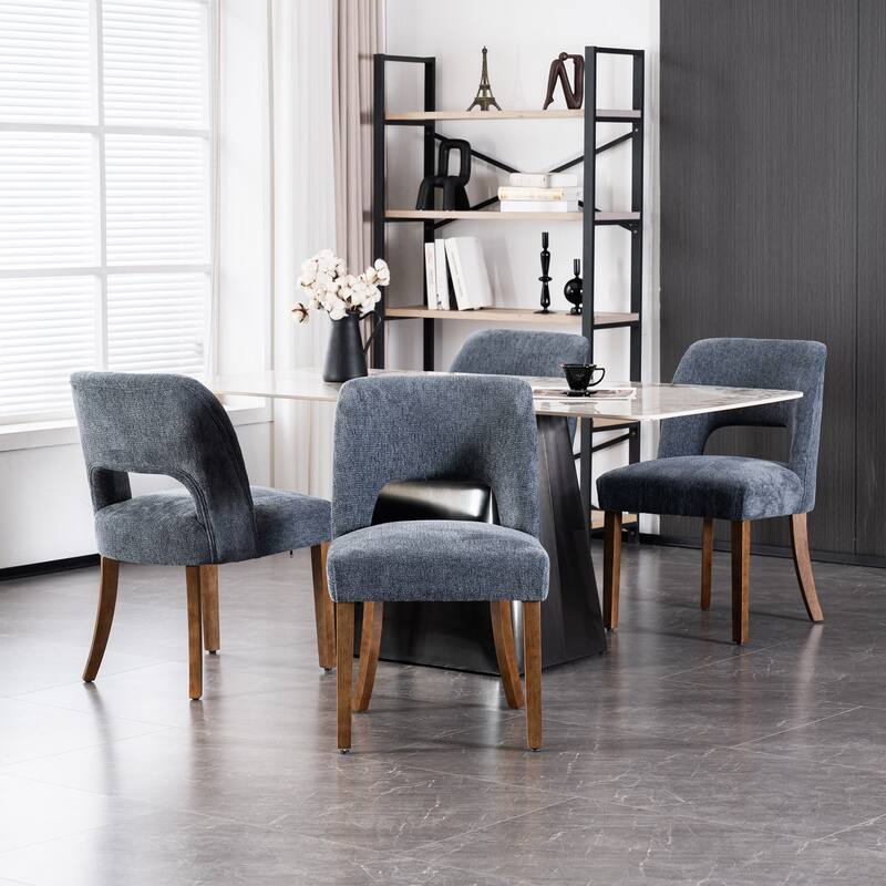 Wooden Dining Chairs Set of 2/4/6,Modern Fabric Upholstered Dining Room Chair Kitchen Chairs