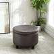 preview thumbnail 18 of 35, WOVENBYRD Large Round Storage Ottoman, Lift Off Lid Black
