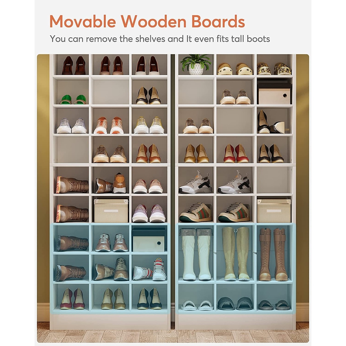 Tall shoe hot sale rack white