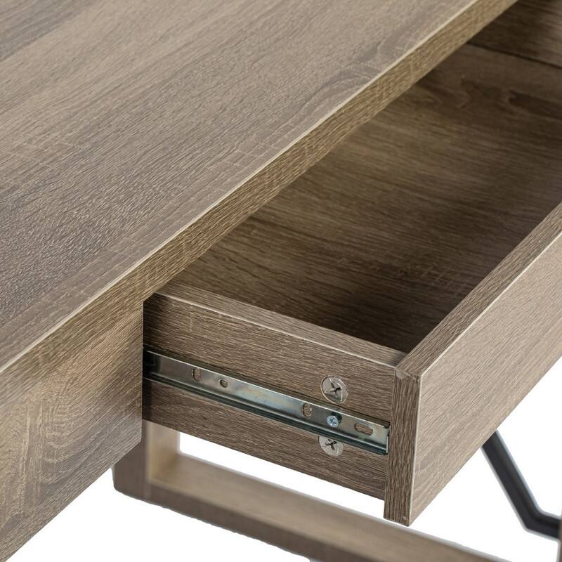 Industrial Style Computer Desk, Sit Stand Up Desk with 1Drawer, Home