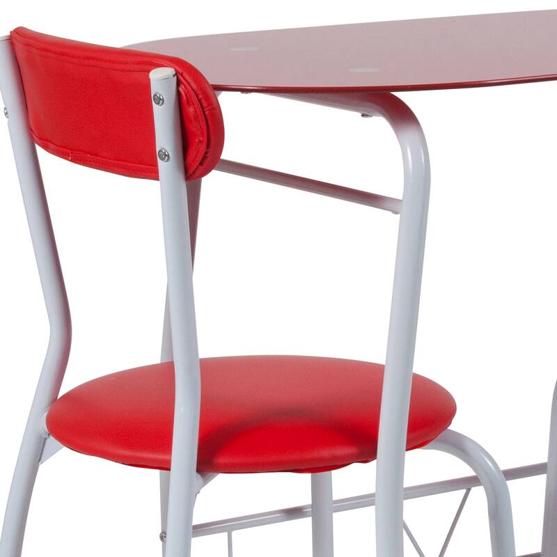 Sutton 3-piece Space-saver Bistro Set with Glass Top Table