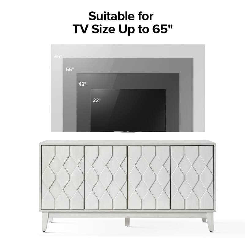 Olympia 60"Modern Storage Sideboard Storage with Adjustable Shelves By HULALA HOME
