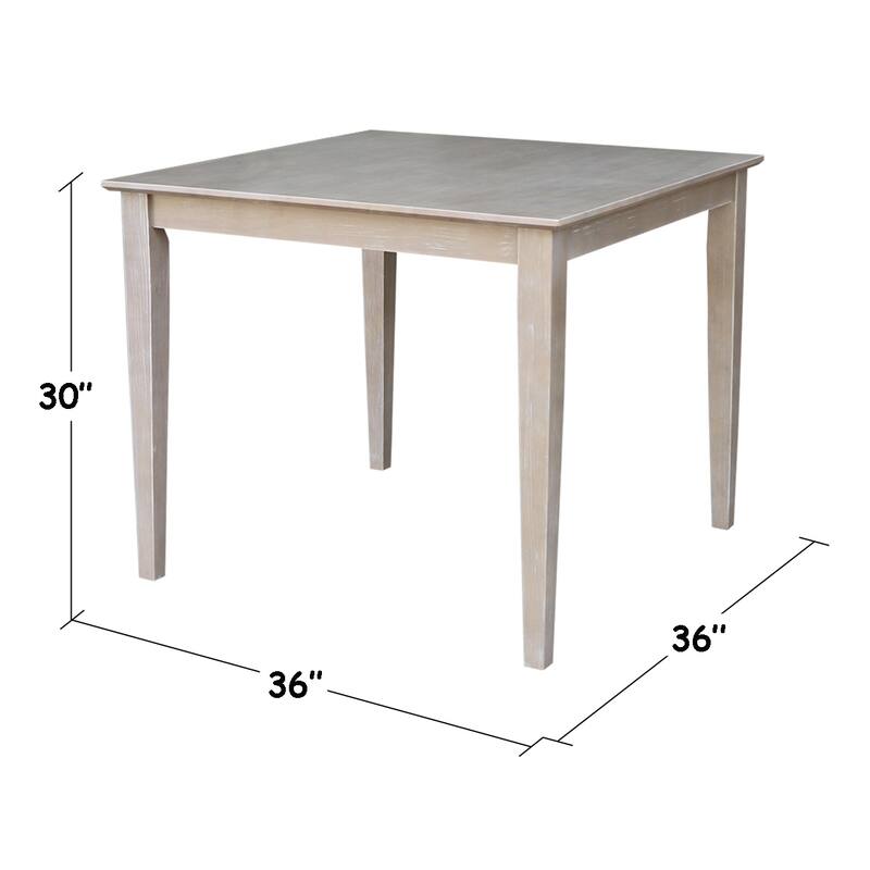 Solid Wood 36" x 36" Table in Washed Gray Taupe - washed gray taupe - washed gray taupe