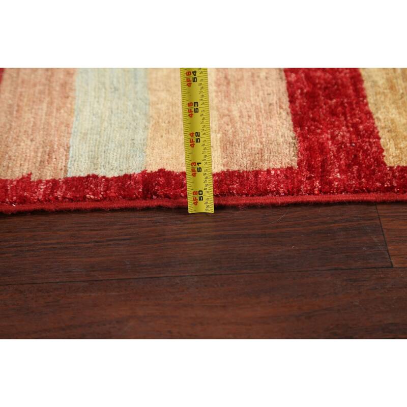 Striped Gabbeh Kashkoli Oriental Wool Runner Rug Hand-knotted Carpet - 2'9" x 7'11"