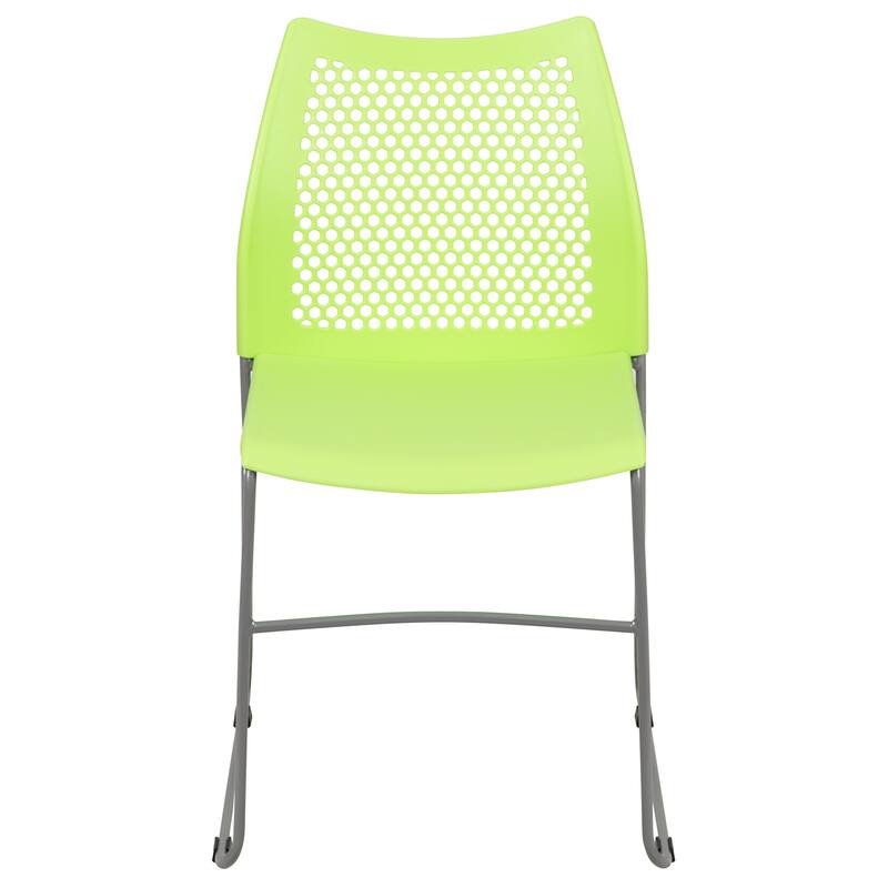 661 lb. Capacity Stack Chair with Air-Vent Back and Powder Coated Sled Base