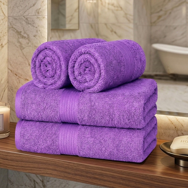 Ample Decor Plush Thick Luxurious Cotton Hand Towels 18X28 Inch
