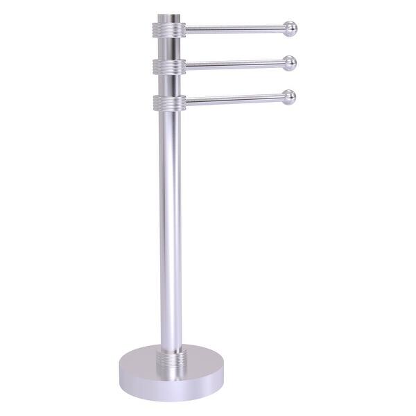Allied Brass Vanity Top 3 Swing Arm Guest Towel Holder with Twisted Accents in Matte Gray Allied Brass Vanity Top 3 Swing Arm Guest Towel Holder with Twisted Accents in Matte Gray