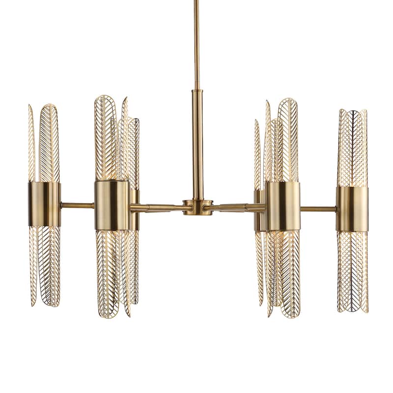 Uttermost 21391 Cret 12 Light 31" Wide Chandelier - Brass