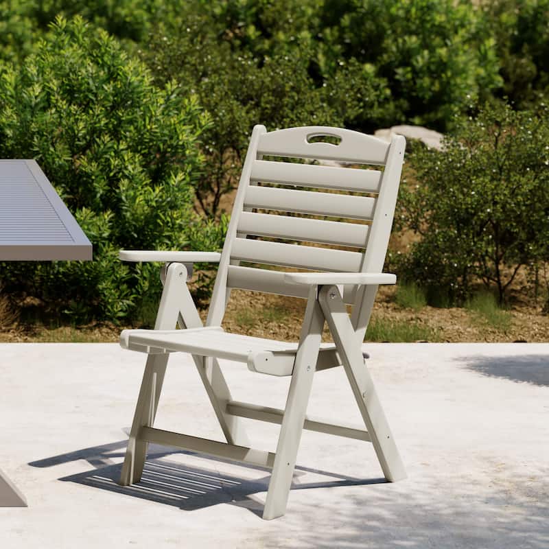 Laguna Foldable Highback Patio Dining Chair with Adjustable Recline Feature