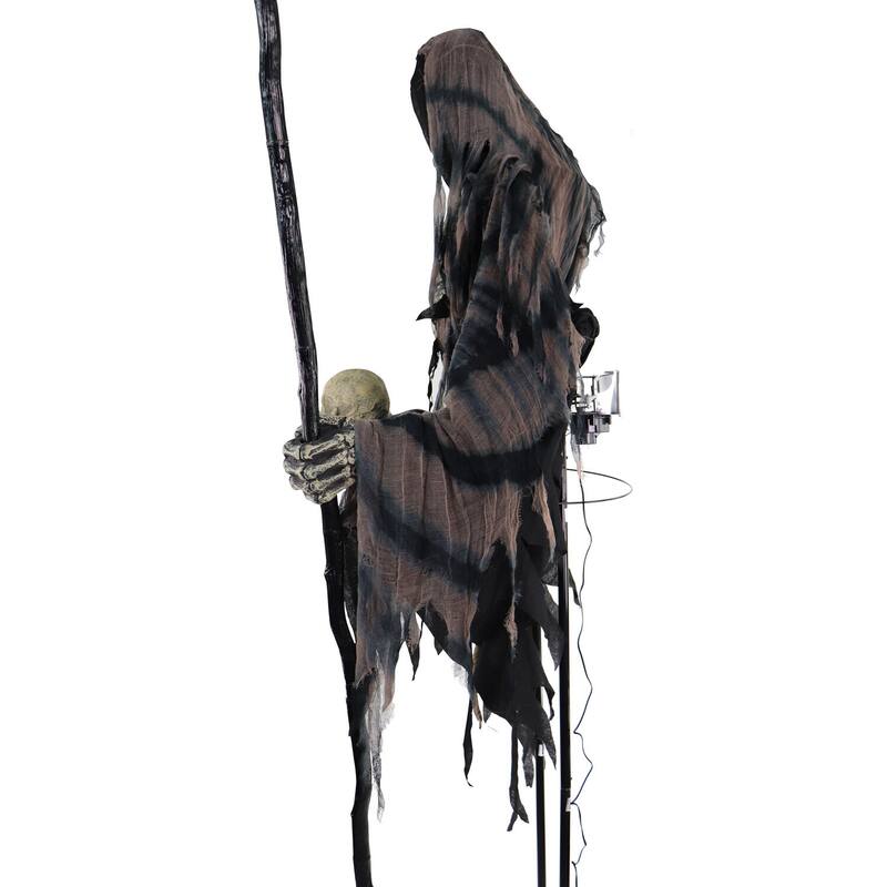 Haunted Hill Farm 7-Ft. Tall Khronos the Rotting Reaper, Premium Talking Halloween Animatronic, Plug-In