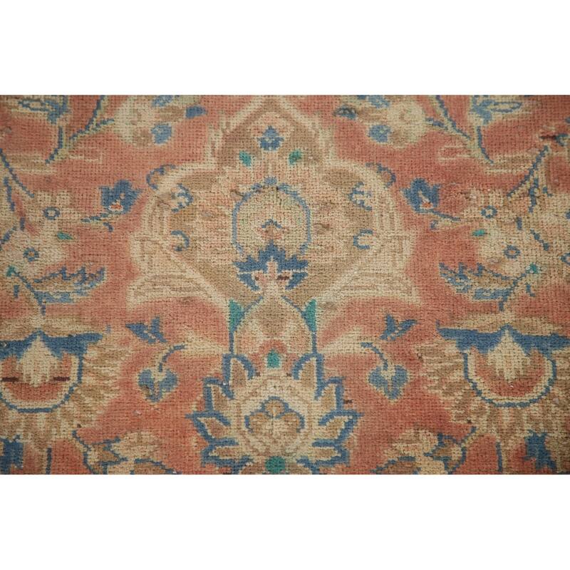 Hand Knotted Oriental 100% Wool Carpet Traditional Floral Pink Kashan Area Rug - 11' 11'' X 8' 8''