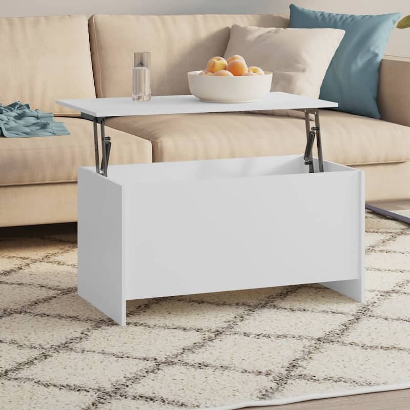 vidaXL Coffee Table Lift Top End Table Accent Side Sofa Table Engineered Wood - 40.2" x 21.9" x 20.7" - White