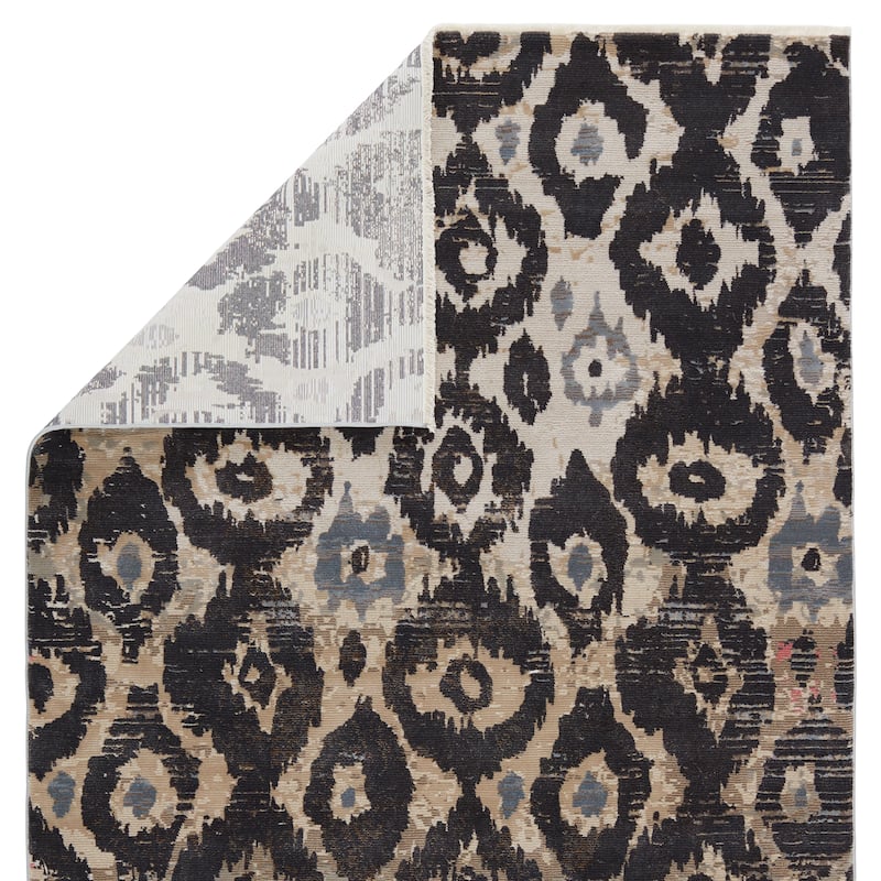Nikki Chu Livio Ikat Black/ Tan Area Rug