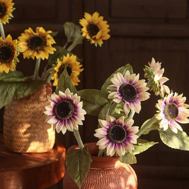 RusticReach One-Head Artificial Sunflower Stem 19.7" Tall