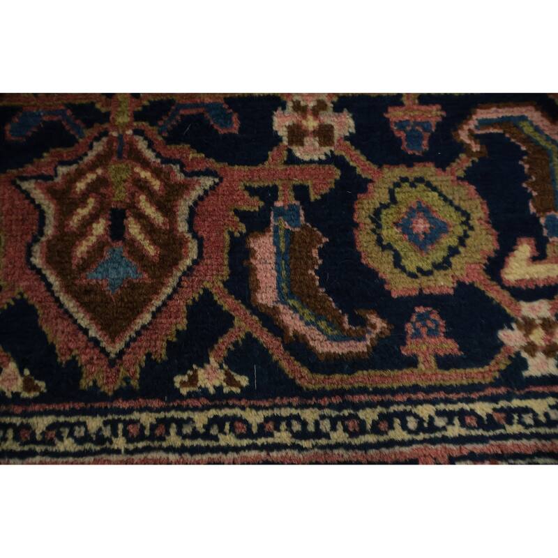 Hand Knotted Oriental 100% Wool Carpet Traditional Medallion Pink Heriz Area Rug - 12' 8'' X 9' 1''