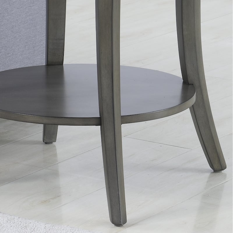 Contemporary Oval Shelf End Table - Gray