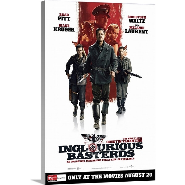 "Inglourious Basterds - Movie Poster - Australian" Canvas Wall Art